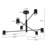 Plafonieră SNOW negru 6x50W GU10 Light Prestige